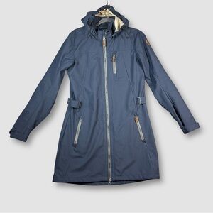Killtec Hooded Ripstop Gorpcore Navy Blue Water Resistant Jacket Size 10